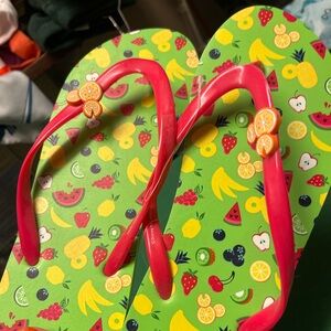 Disney Red and Green Fruit Pattern Sandals